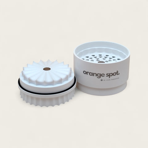 Grinder Keramik - Wellenschliff - 4-Lagig - Weiß - The Orange Spot