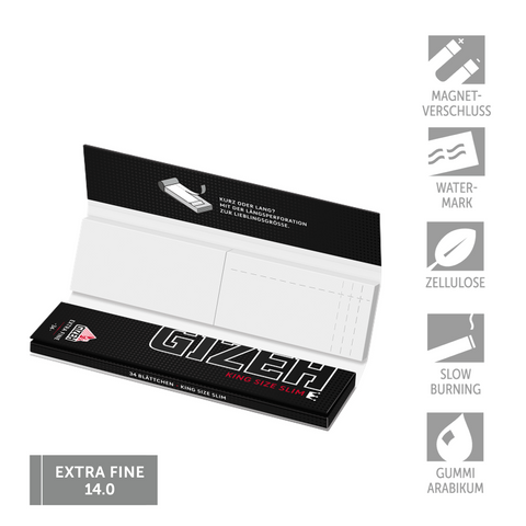 Gizeh Black - King Size Slim Papers mit Tips