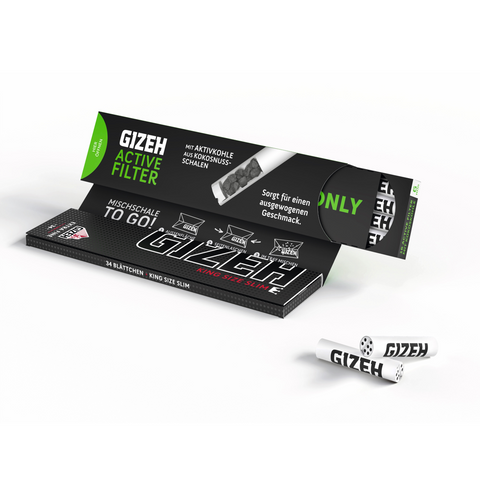 Gizeh Black - King Size Slim Papers mit Aktivkohlefilter
