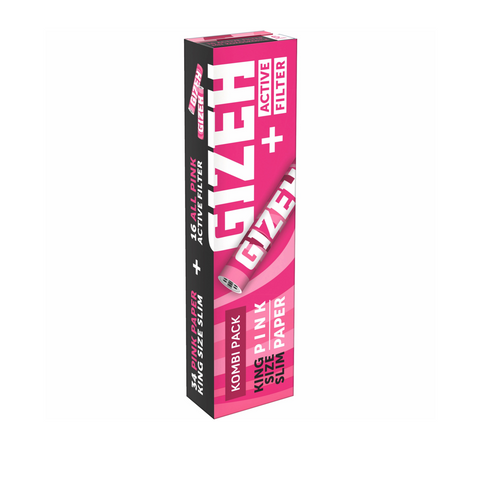 Gizeh Pink - King Size Slim Papers mit Aktivkohlefilter
