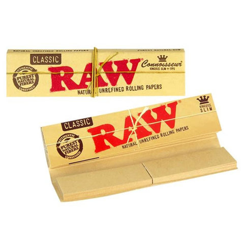 RAW Classic - King Size Slim Papers mit Tips