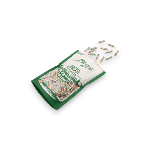Purize Aktivkohlefilter - 9mm Regular Size - 250 Stück - Bunt