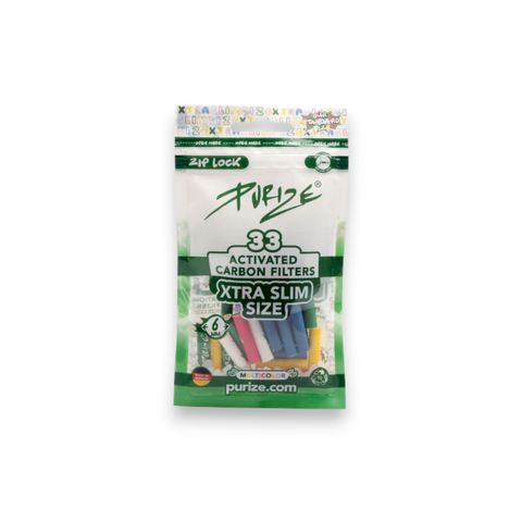 Purize Aktivkohlefilter - 6mm Xtra Slim Size - 33 Stück - Farbmix