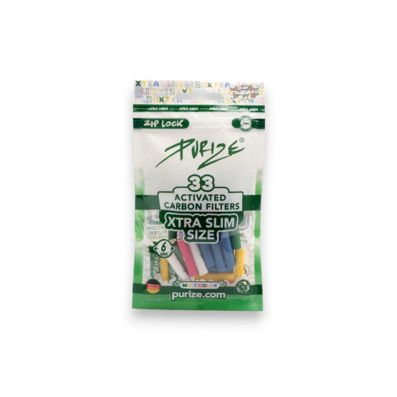 Purize Aktivkohlefilter - 6mm Xtra Slim Size - 33 Stück - Farbmix