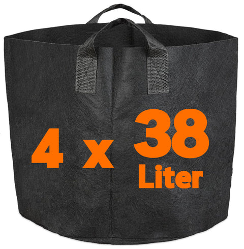 4x 38 Liter Growbag