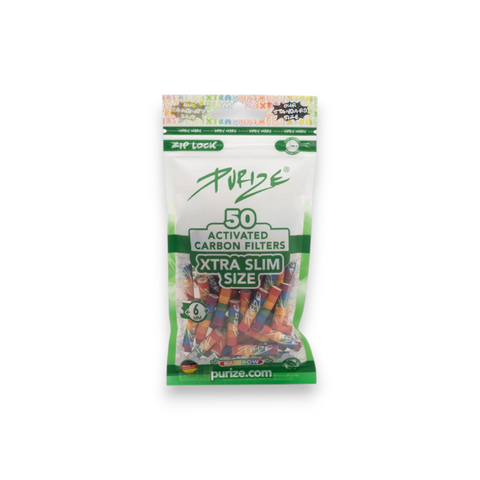 Purize Aktivkohlefilter - 6mm Xtra Slim Size - 50 Stück - Rainbow