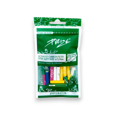 Purize Aktivkohlefilter - 6mm Xtra Slim Size - 33 Stück - Farbmix