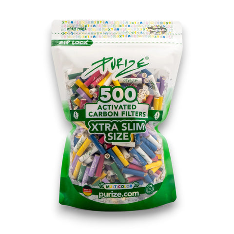 Purize Aktivkohlefilter - 6mm Xtra Slim Size - 500 Stück - Farbmix