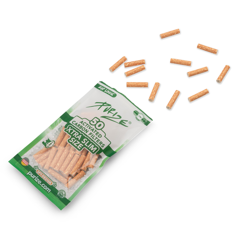 Purize Aktivkohlefilter - Xtra Slim Size - 50 Stück - Spy Orange