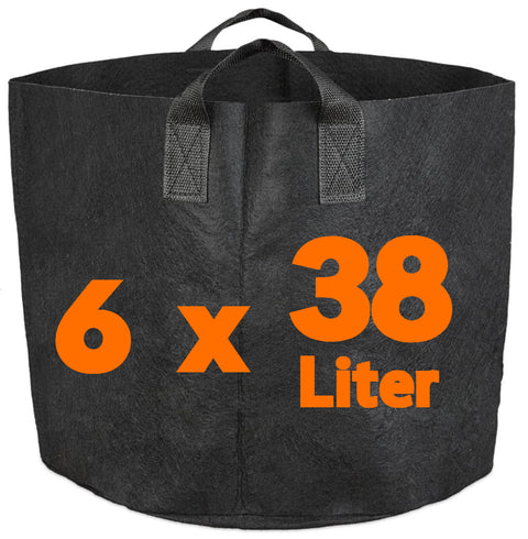 6x 38 Liter Growbag