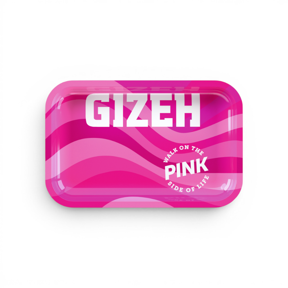 GIZEH - Rolling Tray ALL PINK Metall-Bauschale, Größe M