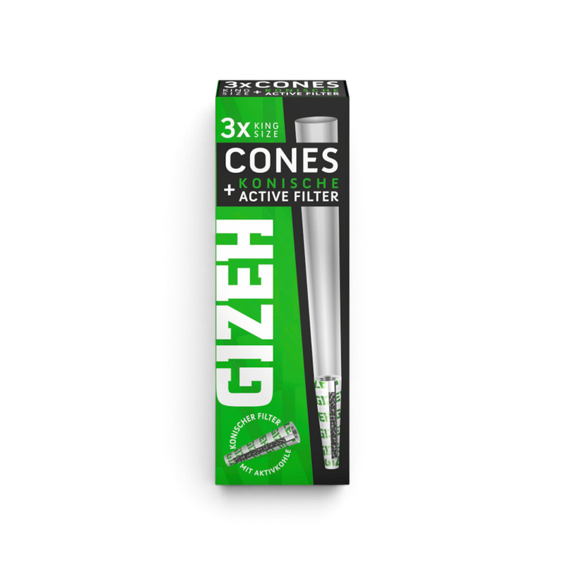 GIZEH BLACK Cones mit konischen Active Filtern im 3er-Pack