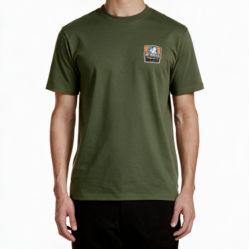 The Orange Spot - Get Wasted T-Shirt Green
