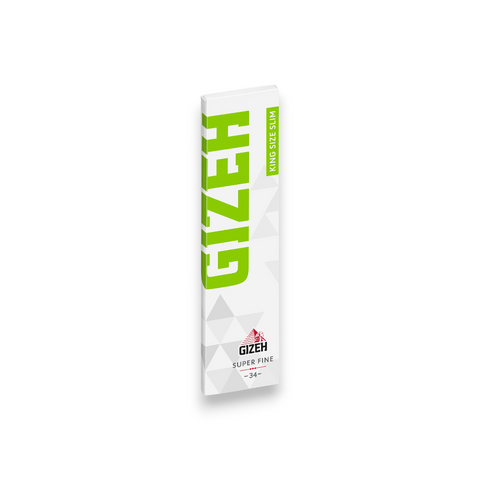 GIZEH King Size Slim Super Fine Blättchen mit 34 Blatt, Magnetverschluss und extra dünnem 12 g/m² Papier
