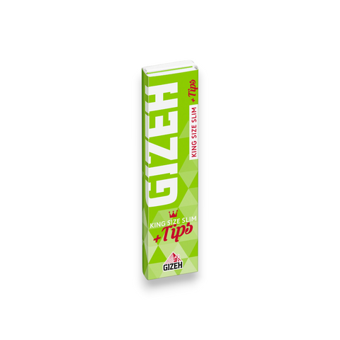 GIZEH King Size Slim Super Fine Papers mit 34 Blättchen, 34 Filtertips und Magnetverschluss