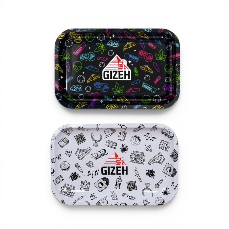 GIZEH Rolling Tray Comic aus Metall mit den Maßen 275 × 175 × 23 mm in verschiedenen Farben