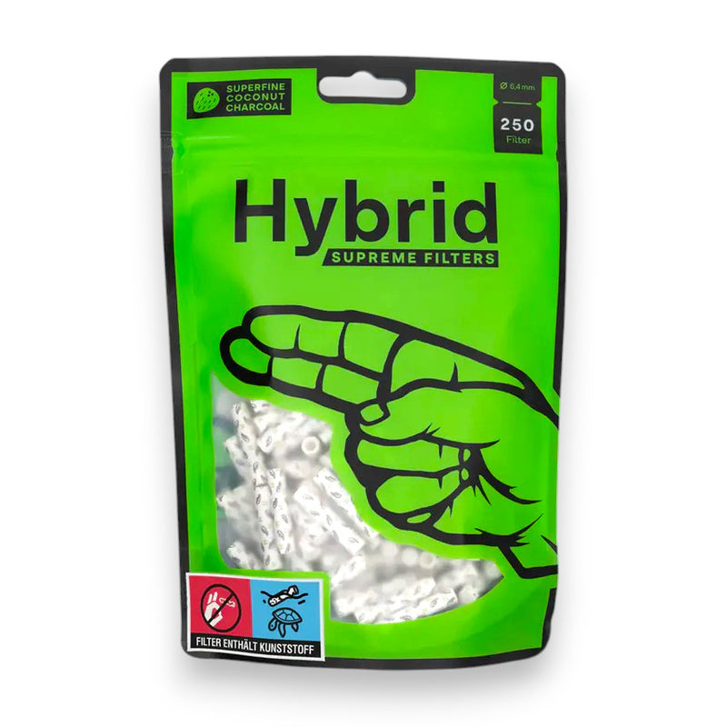 Hybrid Aktivkohlefilter - 6,4mm- Weiss - 250 Stück