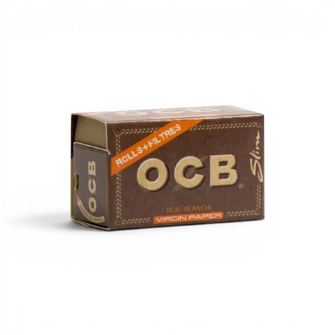 OCB Slim Rolls Virgin ungebleichte Paperrolle mit Filter Tips und 4 Meter Länge