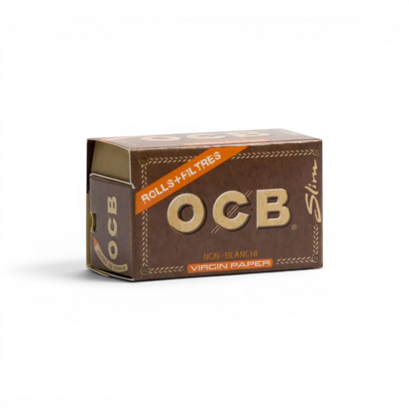 OCB Slim Rolls Virgin ungebleichte Paperrolle mit Filter Tips und 4 Meter Länge