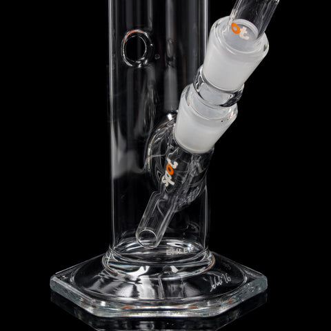 Orange Spot Bong #1 seitliche Ansicht mit NS 18 Schliff und Kickloch