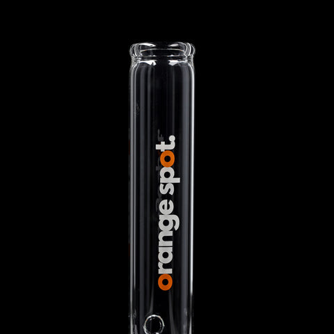 Detail des orange-weißen Orange Spot Logos auf der EHLE. Bong #1