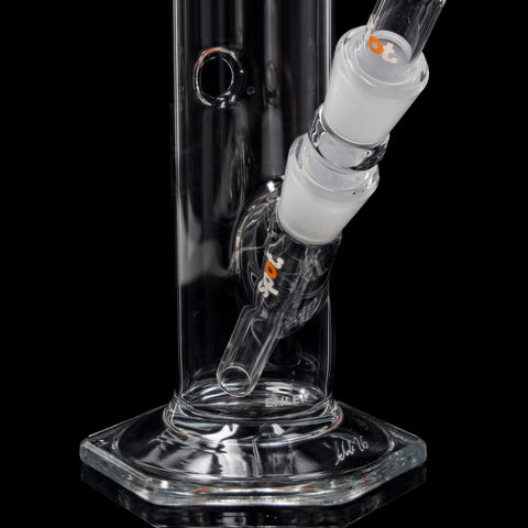 Orange Spot Bong #2 seitlich mit NS 18 Schliff und Kickloch