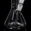 Orange Spot Beaker Bong #4 seitlich mit Kickloch und Chillum
