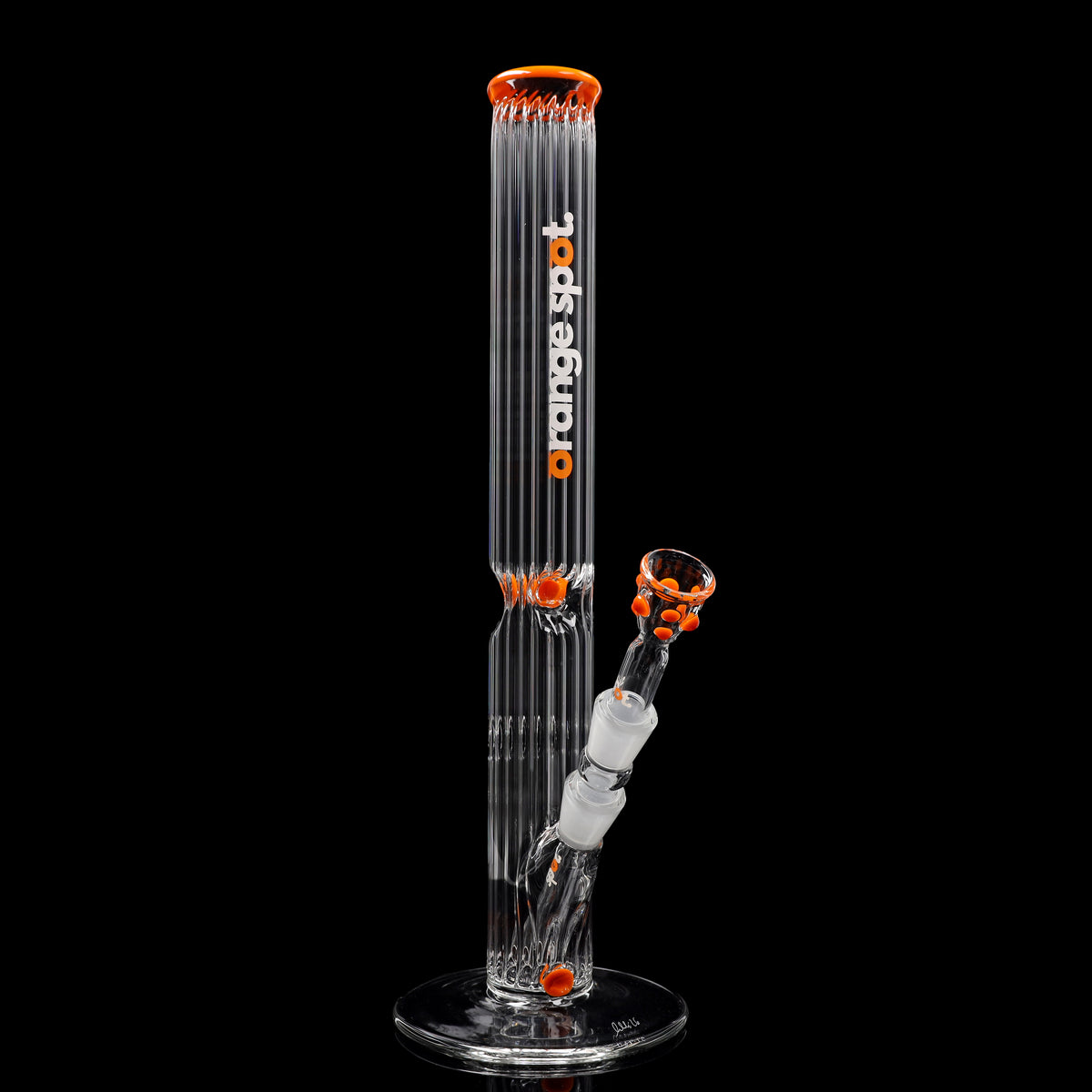 EHLE. x Orange Spot Bong #6 Rippenrohr 450 mm mit orangem Mundstück