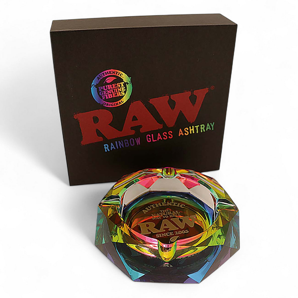RAW Aschenbecher aus Kristallglas - Rainbow