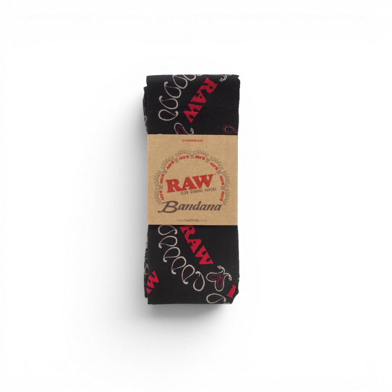 RAW Bandana in Schwarz mit klassischem Paisley-Muster und RAW Design
