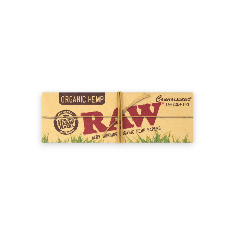 RAW Organic Hemp Connoisseur 1¼ mit 50 ungebleichten Hanf-Papers und 50 Filtertips aus natürlichen Hanffasern