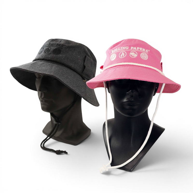 RAW Rolling Papers Bucket Hat mit Halterungen für Pre Rolls oder Tubes in verschiedenen Farben