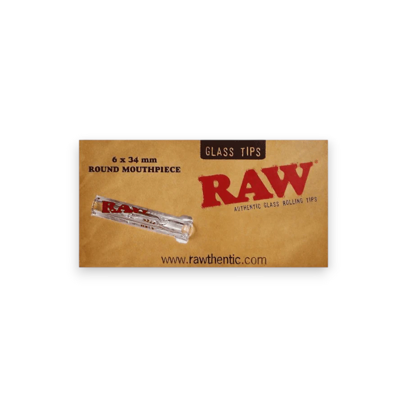 RAW Glass Tips 6 × 35 mm aus Glas mit rundem Mundstück für Papers und Joints