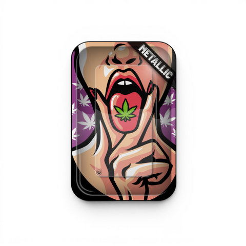 FIRE-FLOW Metal Rolling Tray 420 Girl 1/4 Small