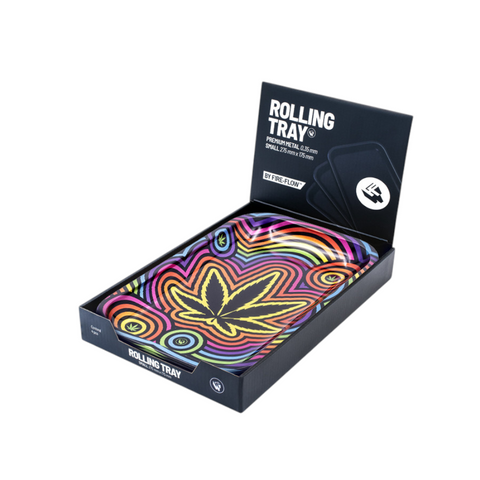 FIRE-FLOW Metal Rolling Tray Circle Leaf Small