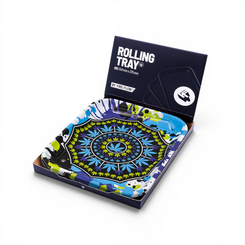 FIRE-FLOW Metal Rolling Tray Splatter Symbols Big