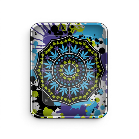 FIRE-FLOW Metal Rolling Tray Splatter Symbols aus Metall mit den Maßen 340 × 280 mm