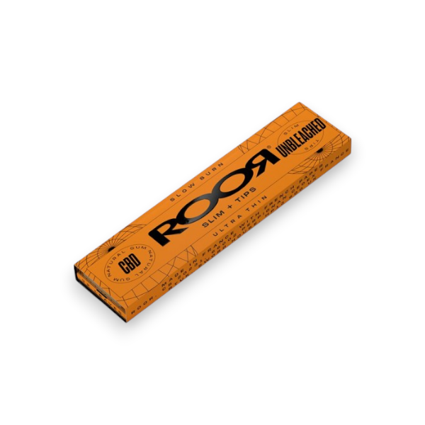 RooR Unbleached Slim Rolling Papers + Tips