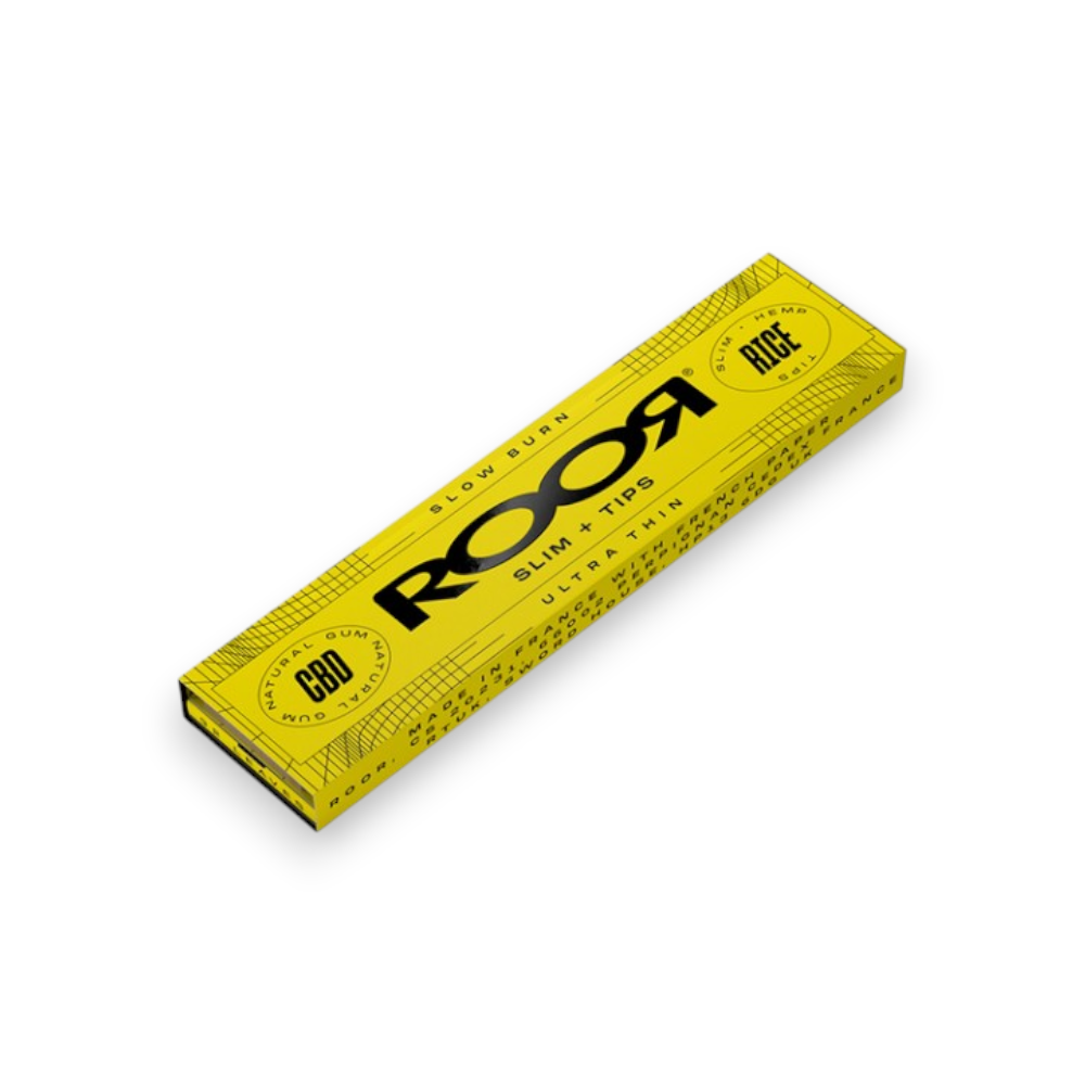 RooR Rice Hemp Slim Rolling Papers + Tips
