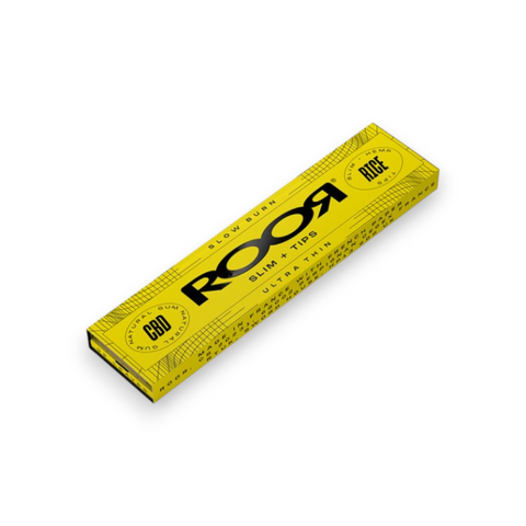 RooR Rice Hemp Slim Rolling Papers + Tips