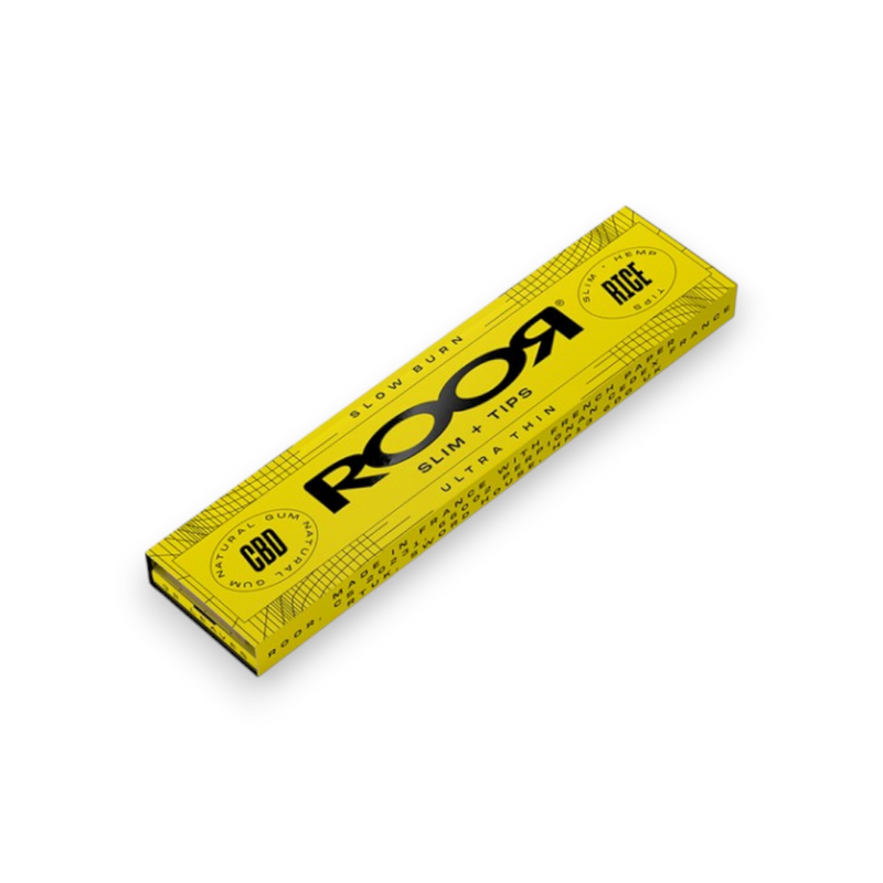 RooR Rice Hemp Slim Rolling Papers + Tips
