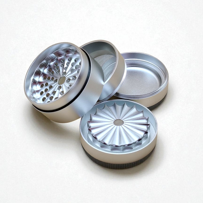 Grinder - Wellenschliff - 4-Lagig - Silber - The Orange Spot
