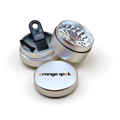Grinder - Wellenschliff - 4-Lagig - Silber - The Orange Spot