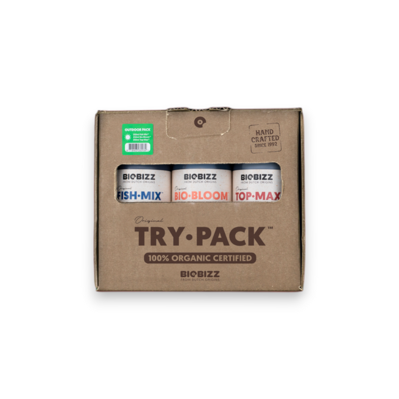 BioBizz Try-Pack Outdoor mit Fish-Mix, Bio-Bloom und Top-Max für den biologischen Outdoor-Anbau
