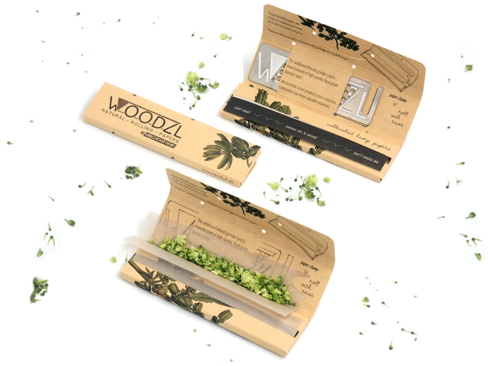 Woodzl Hemp Supreme – King Size Slim Longpapers mit Drehunterlage (ohne Tips)