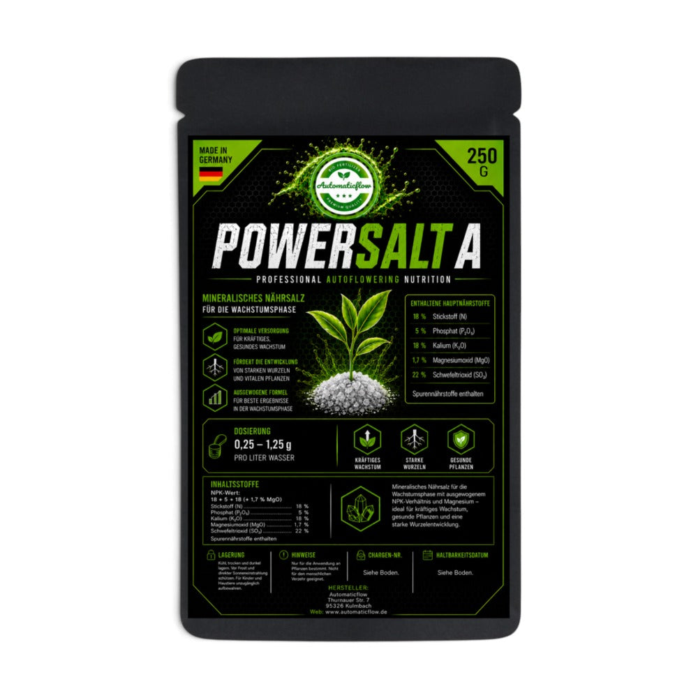 Automaticflow POWERSALT A Nährsalz für die Wachstumsphase im 250-g-Beutel
