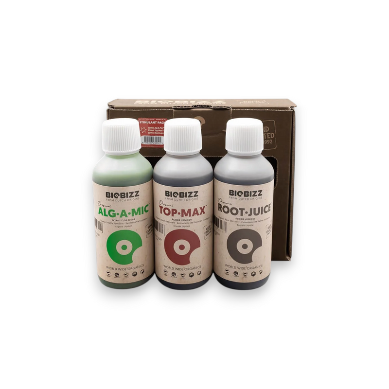 BioBizz Try-Pack Stimulant mit Alg·A·Mic, Top·Max und Root·Juice für den biologischen Pflanzenanbau