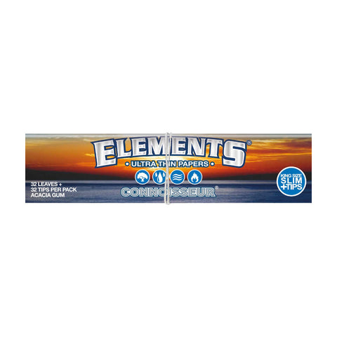 Elements Blue - King Size Slim Papers mit Tips