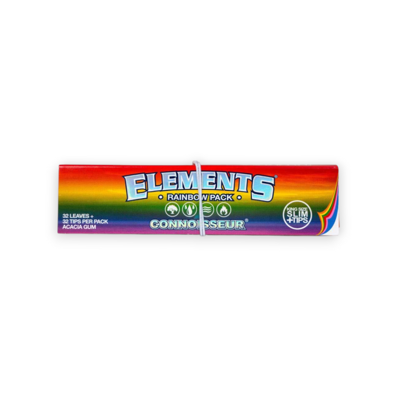 Elements King Size Slim Connoisseur Rainbow + Tips 32 Blatt