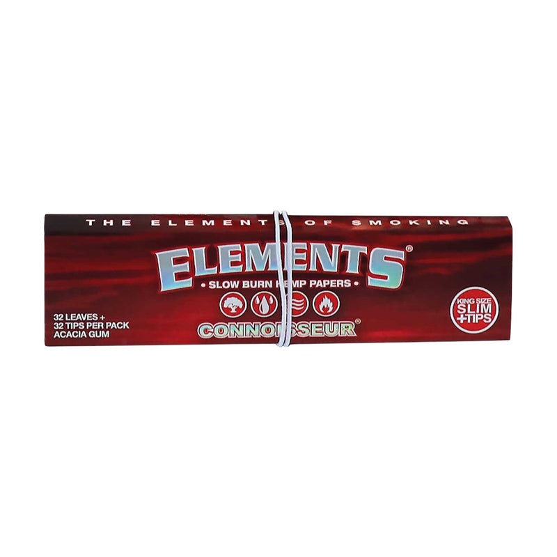 Elements Red - King Size Slim Papers mit Tips
